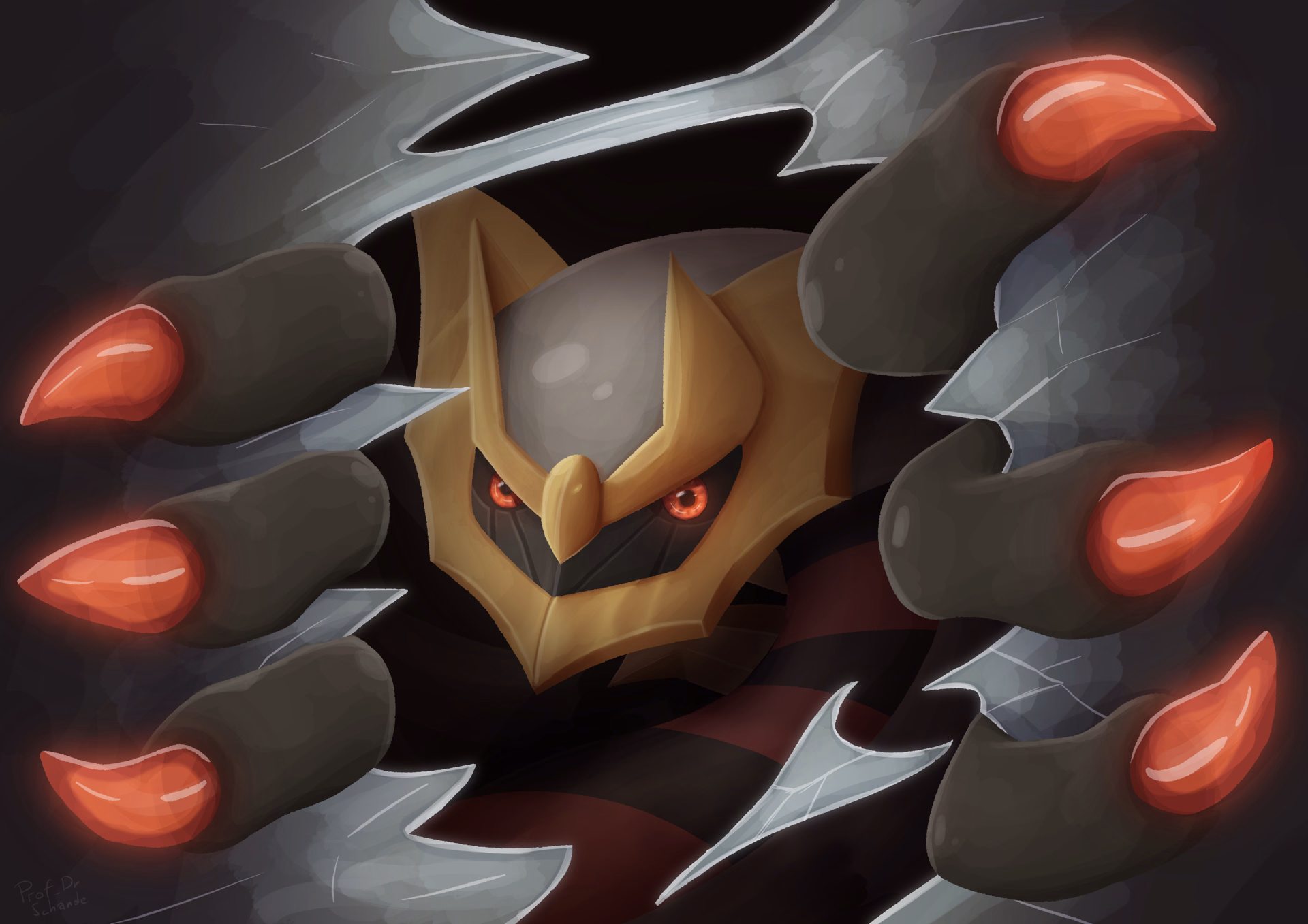 the Pokemon Giratina using it's signature move