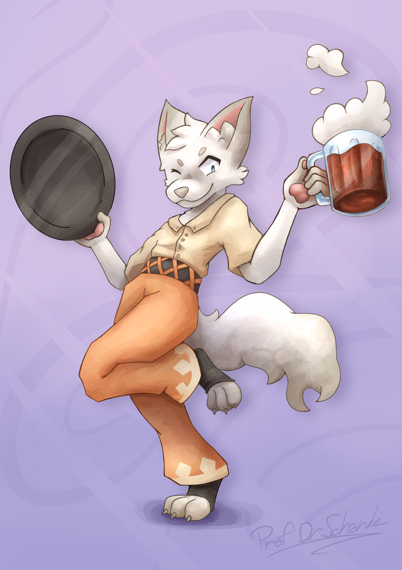 My own character/mascot working as a bartender in his pub