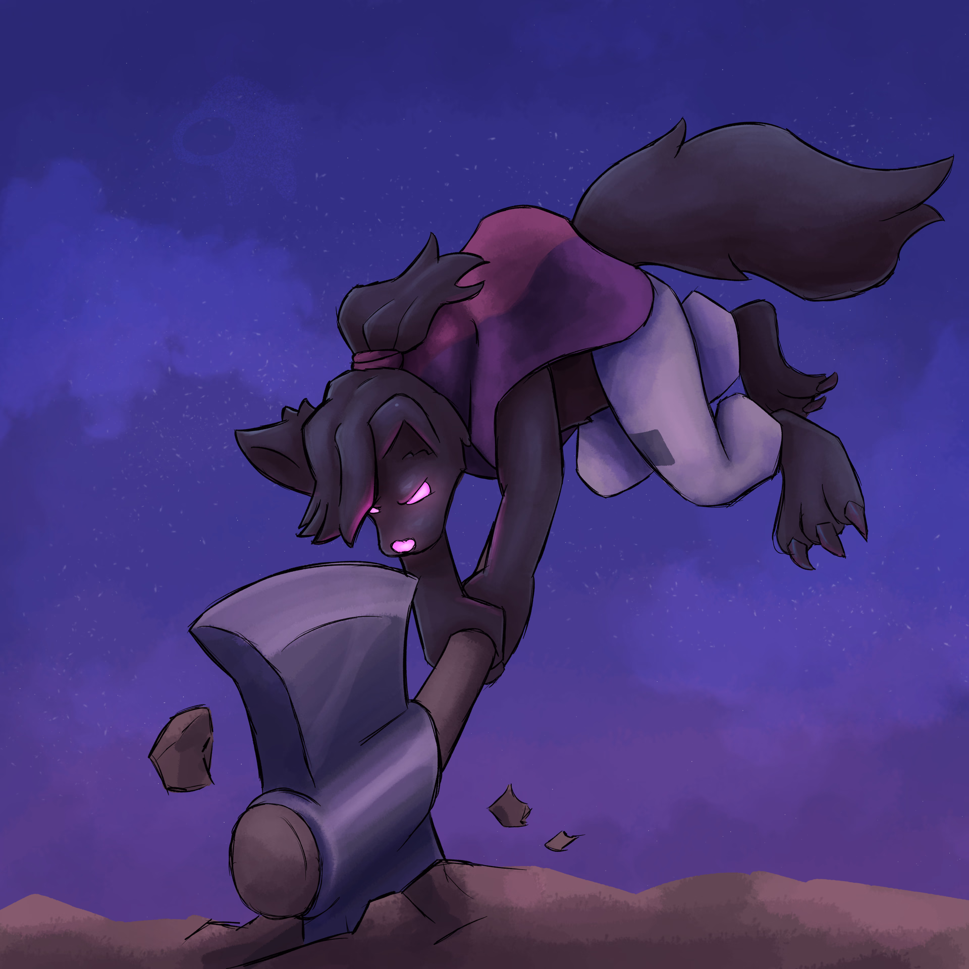 A friend's character (Sandro), wielding his axe
