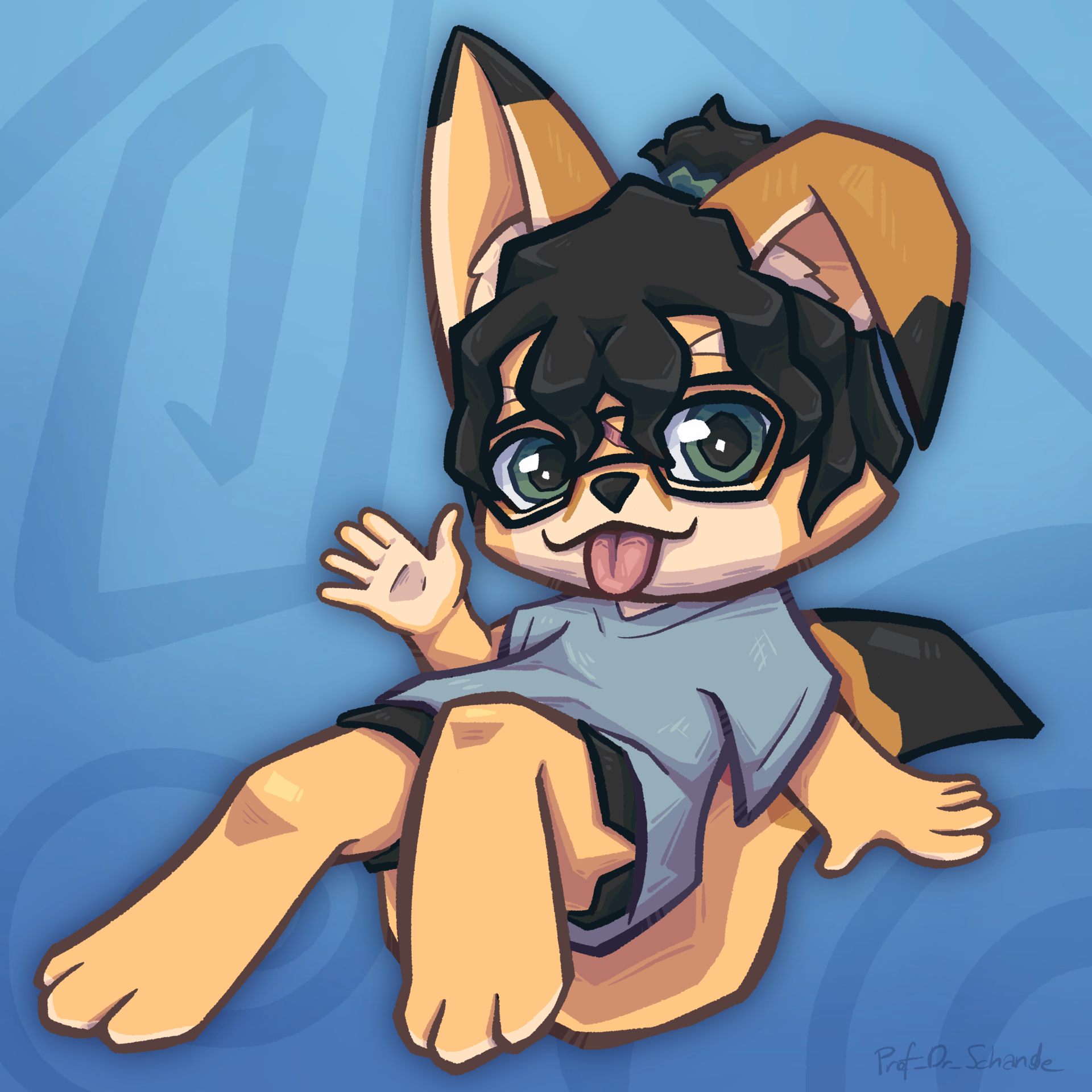Commissioned Chibi drawing of a client's original fennec character