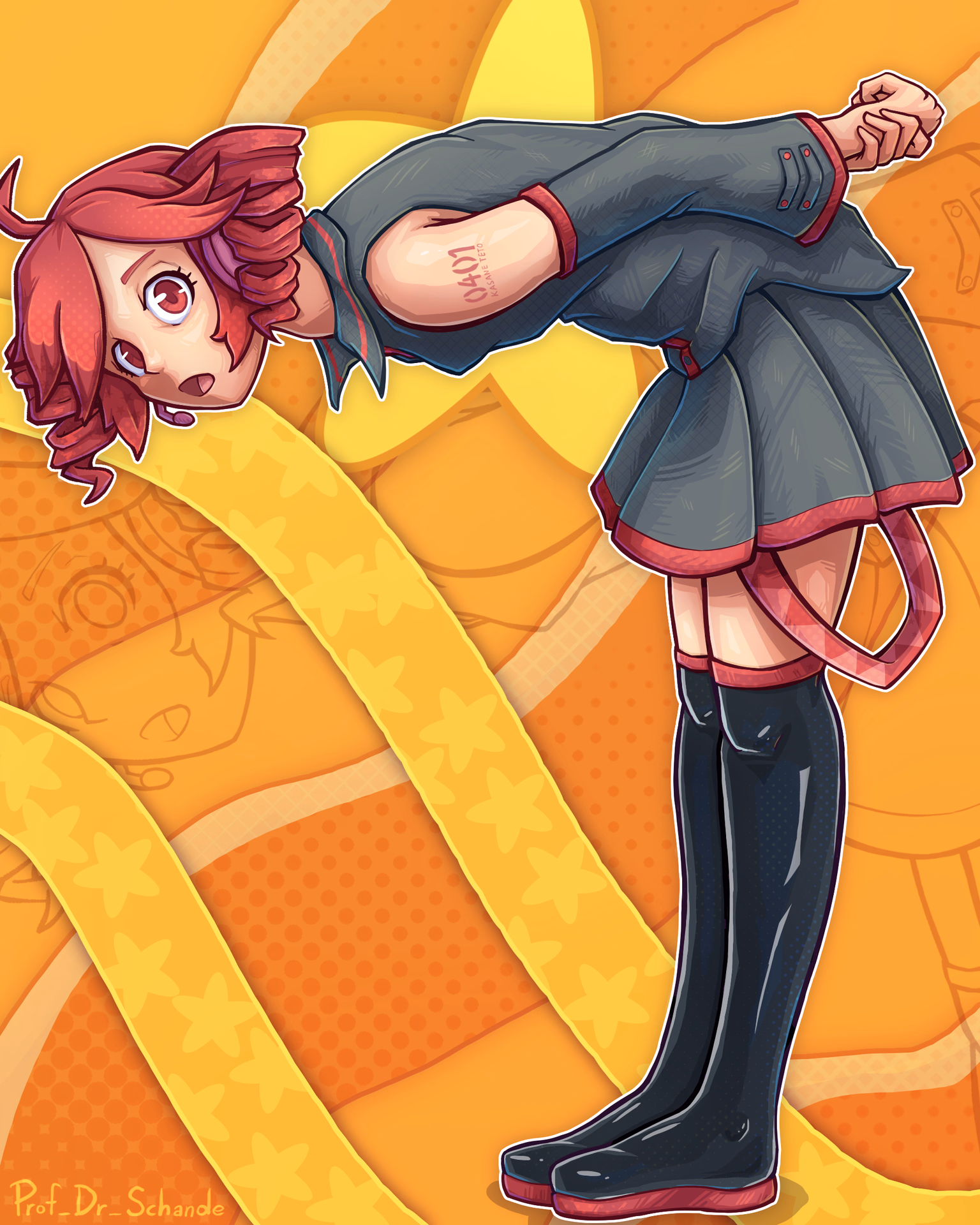VOcaloid character Kasane Teto with a curious look