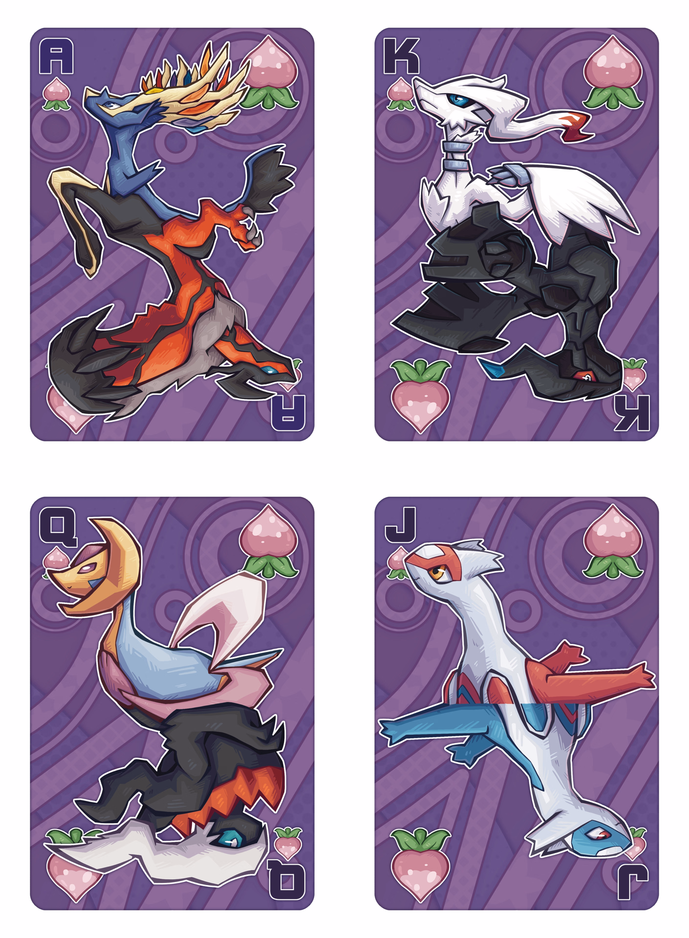 Custom Pokemon Themed Poker Deck, the Spades Suite